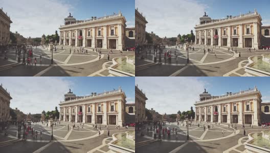 罗马的卡皮托利尼山和坎皮多里奥广场高清在线视频素材下载