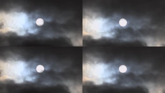 太阳背后的变化和混合云运动的天空高清在线视频素材下载