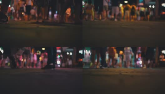 人群的脚在街上行走高清在线视频素材下载