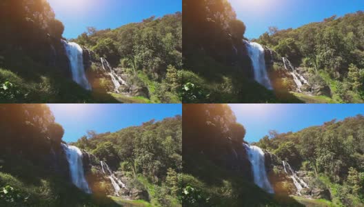 泰国清迈瓦奇拉坦瀑布的阳光。高清在线视频素材下载