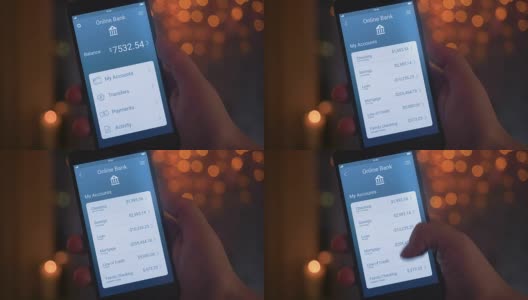 使用银行应用程序查看银行账户高清在线视频素材下载