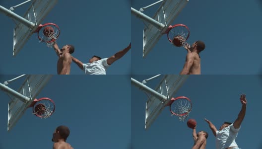 超级慢动作投篮篮球扣篮高清在线视频素材下载
