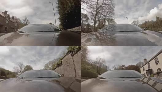 开车穿过北威尔士的街道前往英国的安格尔西高清在线视频素材下载