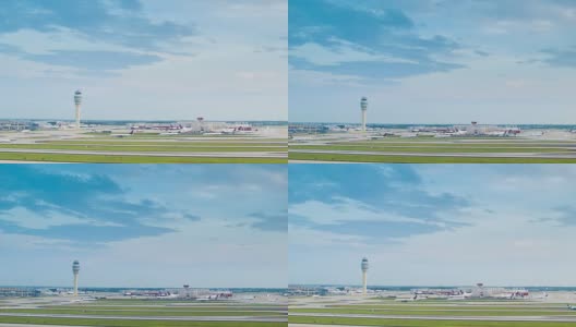 世界上最繁忙的亚特兰大机场的黄昏高清在线视频素材下载