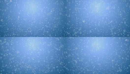 美丽柔软的雪花无缝蓝色渐变3d动画。循环白色雪花飘落CG与自由度模糊。节日庆祝活动的概念。高清在线视频素材下载