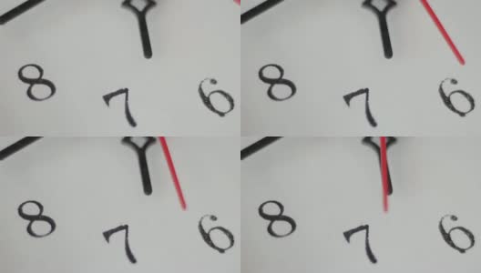 Clock Face With Red Second Hand高清在线视频素材下载