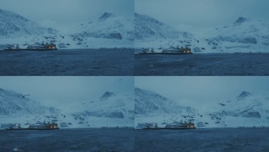 在北冰洋钓鳕鱼高清在线视频素材下载