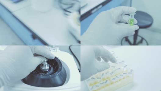 场景POV科学家在实验室工作，科学家在实验室寻找治疗，概念科学和技术，在实验室研究高清在线视频素材下载