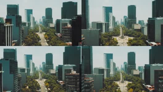 墨西哥城鸟瞰图。改革大道高清在线视频素材下载