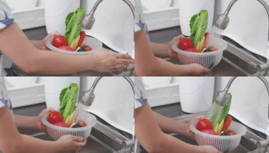 双手洗蔬菜高清在线视频素材下载