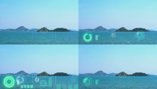 人工智能雷达正在扫描分析岛上的地质资源高清在线视频素材下载
