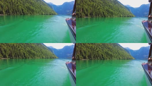 贝希特斯加登湖Königssee，一个阳光明媚的夏日高清在线视频素材下载