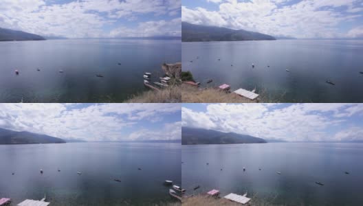 奥赫里德湖，从马其顿奥赫里德的卡内奥看到高清在线视频素材下载