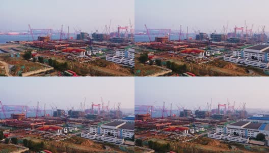 连云港港口集装箱高清在线视频素材下载