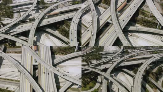 洛杉矶高速公路，航拍高清在线视频素材下载