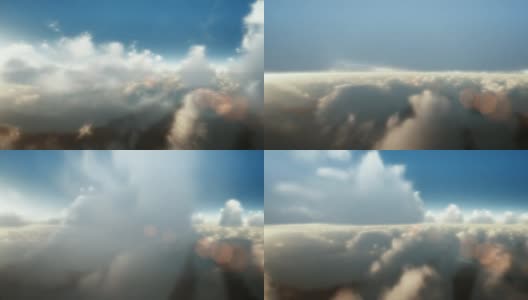 天上的飞行穿过云层高清在线视频素材下载
