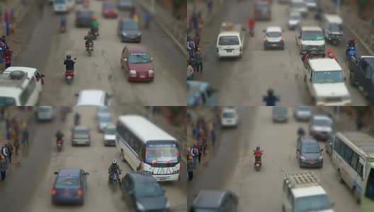 加德满都街道上的交通状况高清在线视频素材下载