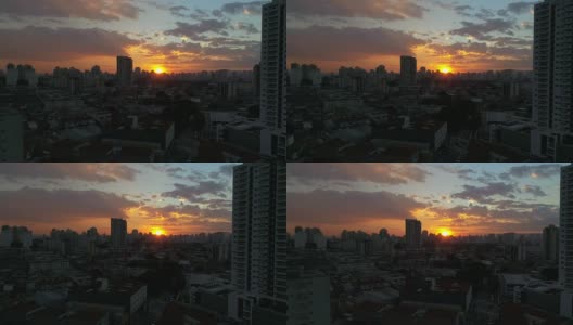 日落在圣保罗城市高清在线视频素材下载