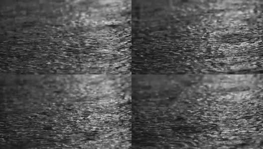 lost up shot of heavy rain on road/ rain road in London street at night, loop背景高清在线视频素材下载
