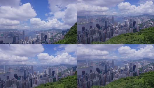 香港城市的天际线和海港。高清在线视频素材下载