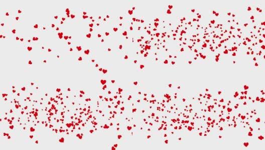 4K红心形状动画移动和旋转到中心与深红色的背景情人节。运动图形与白色和软干净的背景。无缝循环。高清在线视频素材下载