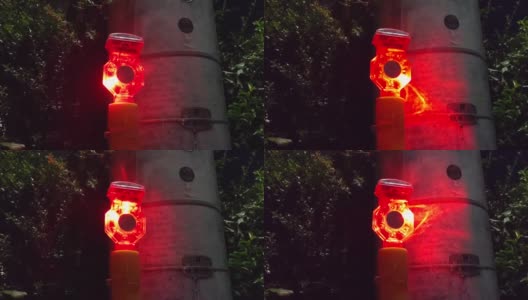 红色闪灯，红灯，事故，事故，施工中，照明，闪灯，指示灯，应急高清在线视频素材下载
