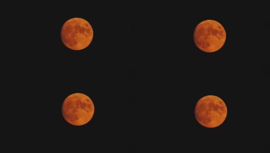 傍晚的天空与丰收，猎人大月亮通过长焦望远镜拍摄。高清在线视频素材下载