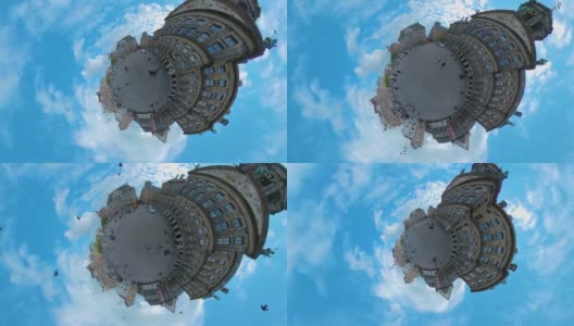阿姆斯特丹小镇广场的小星球格式高清在线视频素材下载