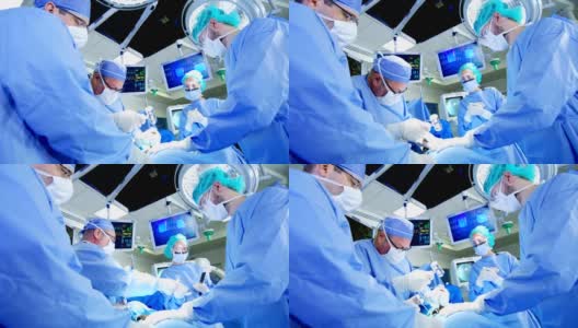 外科训练组为病人进行骨科手术高清在线视频素材下载