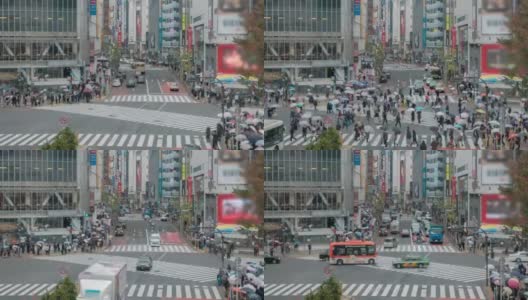 时间流逝——东京，新宿人群穿过街道高清在线视频素材下载