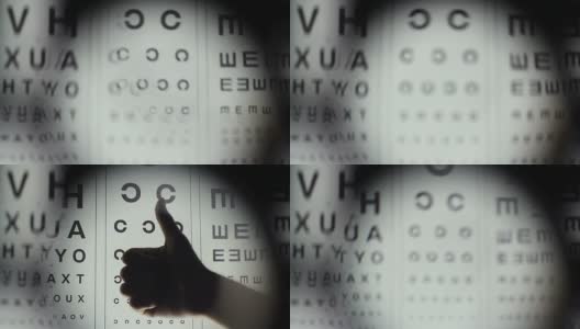 用眼科医生的设备检查眼睛，做视力测试高清在线视频素材下载