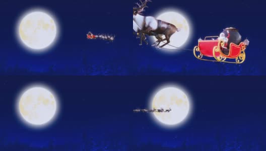 圣诞老人过4千月圆夜高清在线视频素材下载