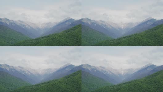 美丽的山与雪峰夏季时间高清在线视频素材下载