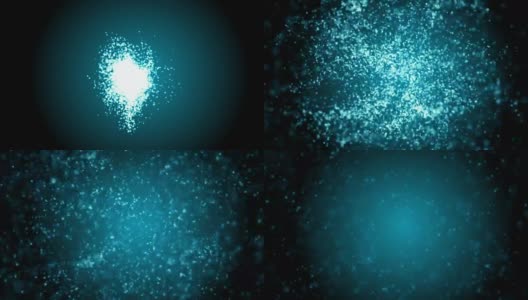 抽象雪在蓝色爆炸粒子背景高清在线视频素材下载