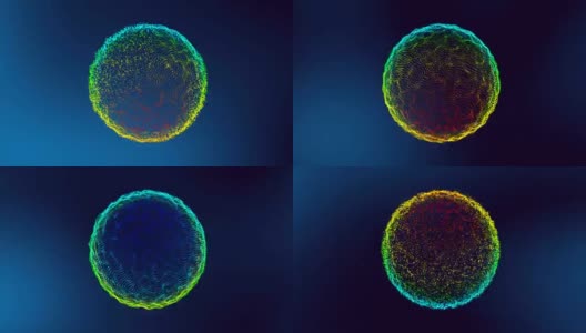 三维球体的粒子变形和旋转高清在线视频素材下载