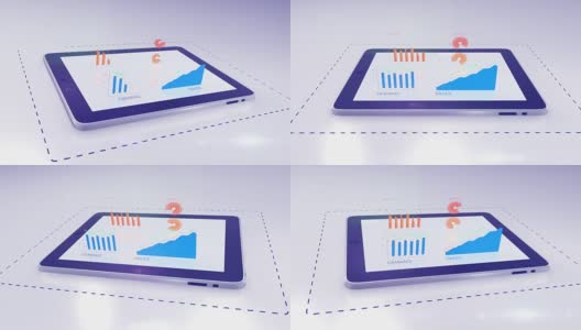 平板电脑动画与图表显示增长高清在线视频素材下载