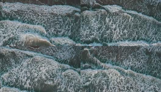 日落时海浪的航拍视频高清在线视频素材下载