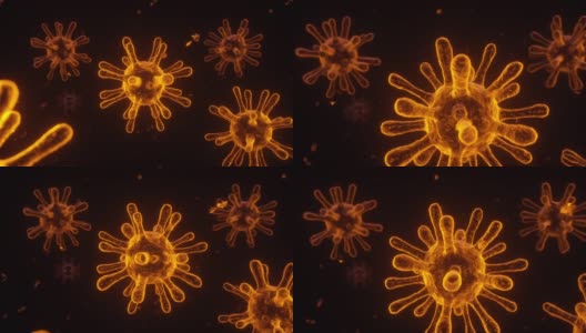 SARS-CoV-2病毒粒子的三维动画高清在线视频素材下载