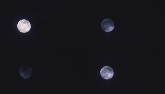 完整凉爽的蓝色月亮转向黑色的天空高清在线视频素材下载