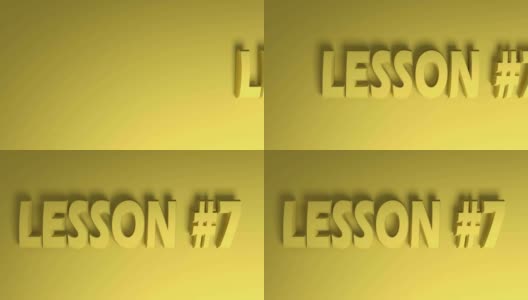 第七课黄色的黄色背景从右到左- 3D渲染视频剪辑高清在线视频素材下载