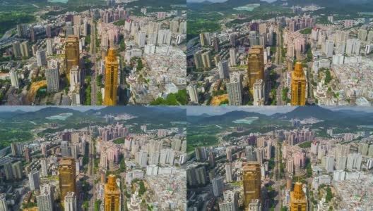 中国深圳市晴天交通道路航拍全景4k时间推移高清在线视频素材下载
