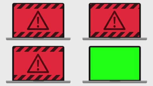 绿色屏幕来自警告屏幕高清在线视频素材下载