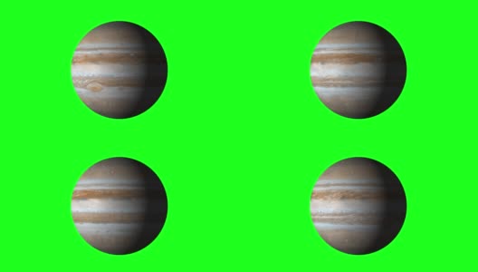 美丽的木星动画。木星旋转。在阿尔法频道的屏幕上，银河系的巨大行星木星高清在线视频素材下载