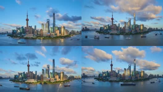 4K:中国阳光明媚的上海全景景观高清在线视频素材下载