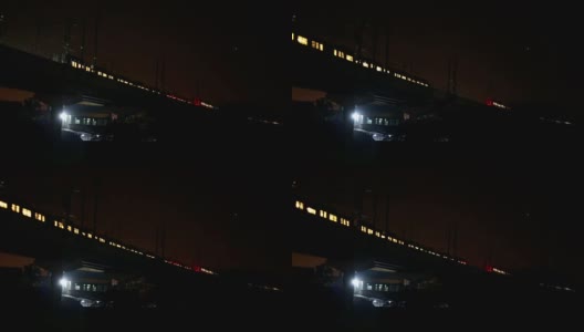 德里地铁夜间列车高清在线视频素材下载