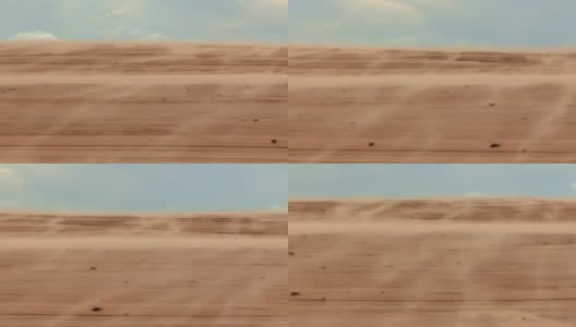 沙漠景观撒哈拉风吹沙干旱和干燥的景观沙漠吹沙在山沙丘高清在线视频素材下载