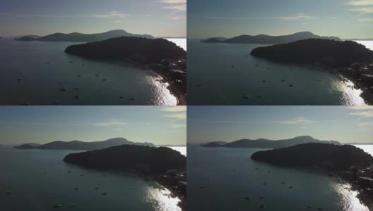 日落时间普吉岛海岸线空中全景4k泰国高清在线视频素材下载
