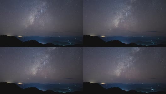 泰国清迈山上的时光流逝银河。高清在线视频素材下载