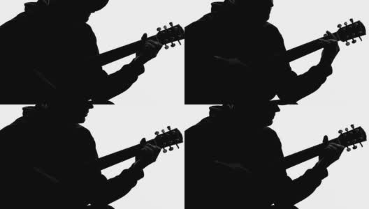 流行歌手弹吉他，在才艺表演，音乐和爱好唱歌高清在线视频素材下载