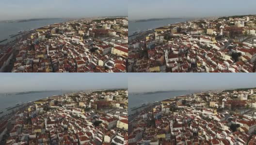 阿尔法玛鸟瞰图，里斯本，葡萄牙高清在线视频素材下载
